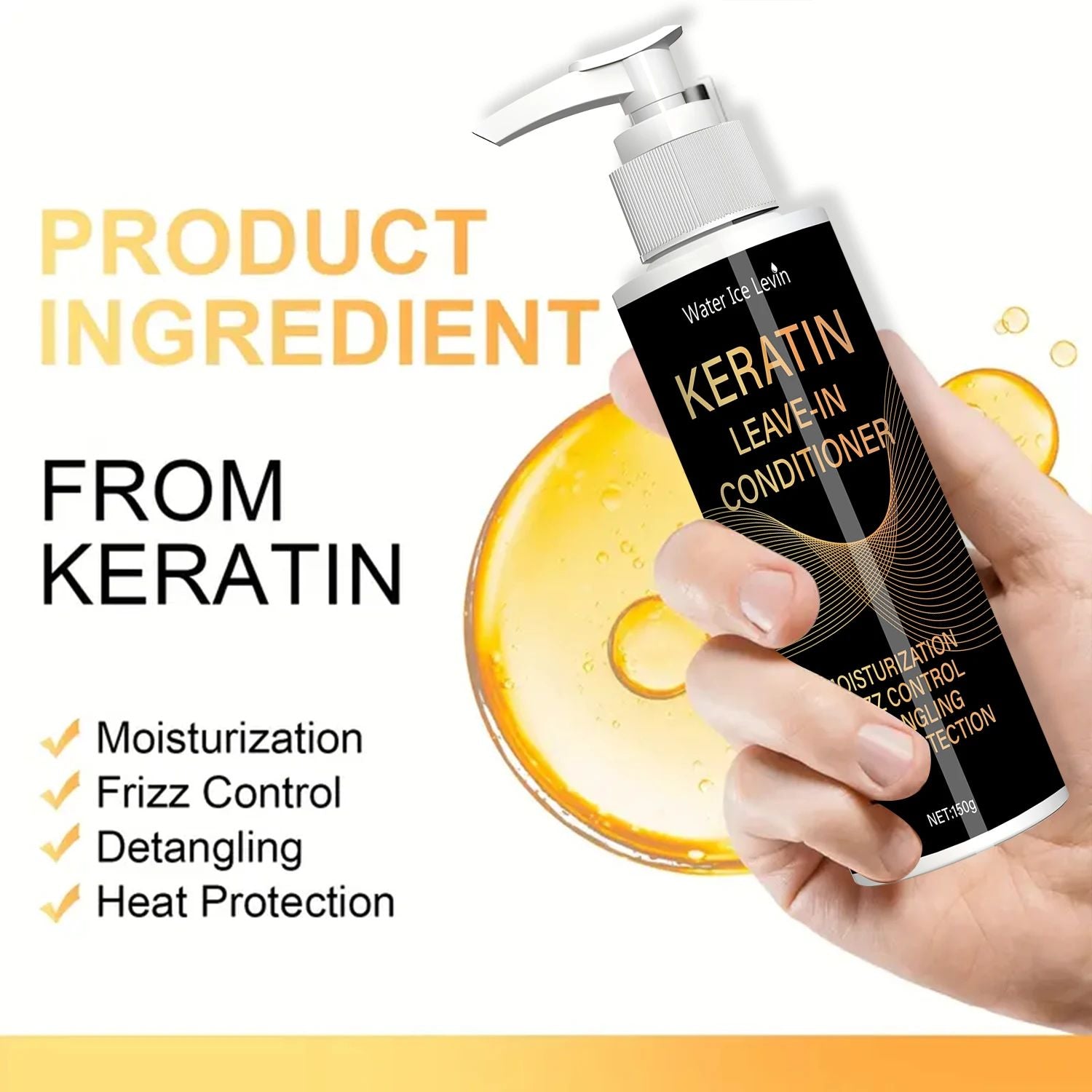 Keratin & Coconut Oil Leave-In Conditioner – Hydrating, Frizz Control & Heat Protection-Conditioner-Blushia