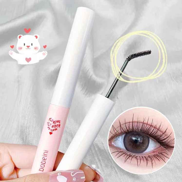 Ultra-Fine Brush Mascara Makeup Silk Fiber Lengthens Eyelashes Waterproof Fast Dry Matte Brown Black Curling Mascara Comestics-Mascara-Blushia