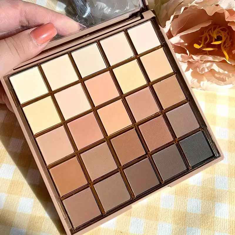 25-Color Eyeshadow Palette – Matte & Shimmer Brown Nude Shades-Eyeshadow-Blushia