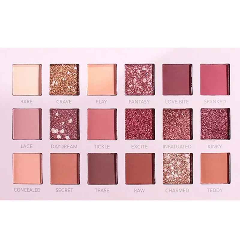 18-Color Glitter Eyeshadow Palette – Matte & Shimmer Nude Shades with Mirror-Eyeshadow-Blushia