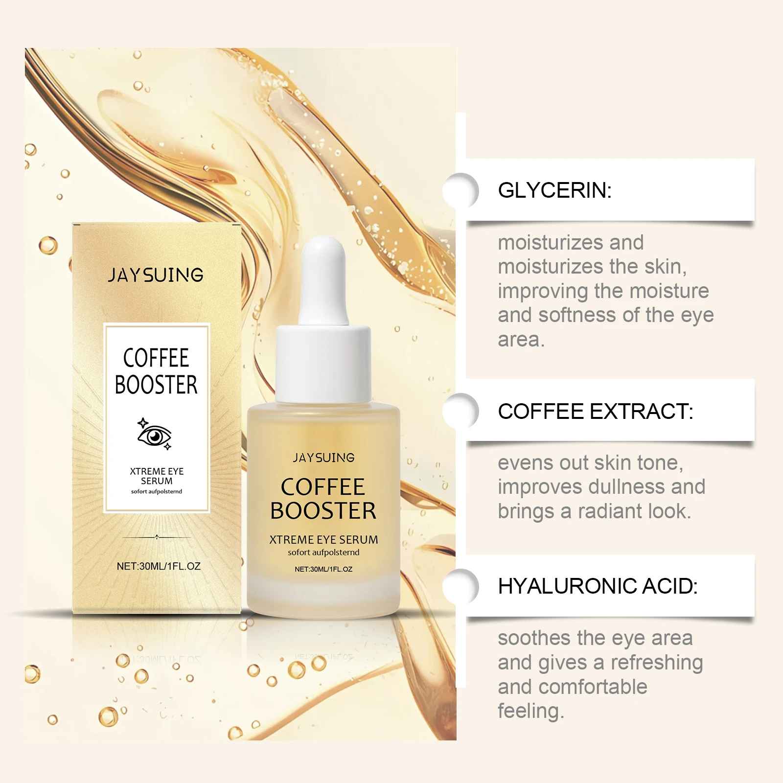 Hyaluronic Acid Eye Serum – Dark Circles, Puffiness & Fine Lines Treatment-Eye Serum-Blushia