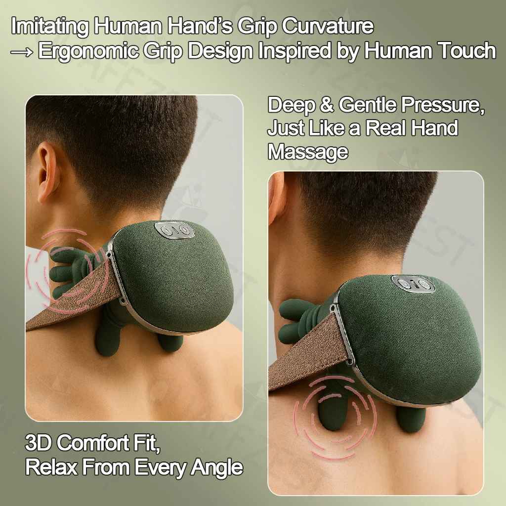 N7 Electric Neck & Shoulder Massager – Wireless Back & Shoulder Kneading Pain Relief-Body Care Devices-Blushia