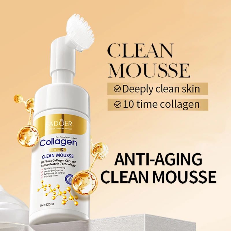 SADOER Collagen Facial Cleanser Mousse – Deep Cleansing & Firming Face Wash-Cleanser-Blushia
