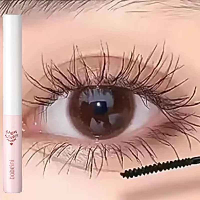 Ultra-Fine Brush Mascara Makeup Silk Fiber Lengthens Eyelashes Waterproof Fast Dry Matte Brown Black Curling Mascara Comestics-Mascara-Blushia