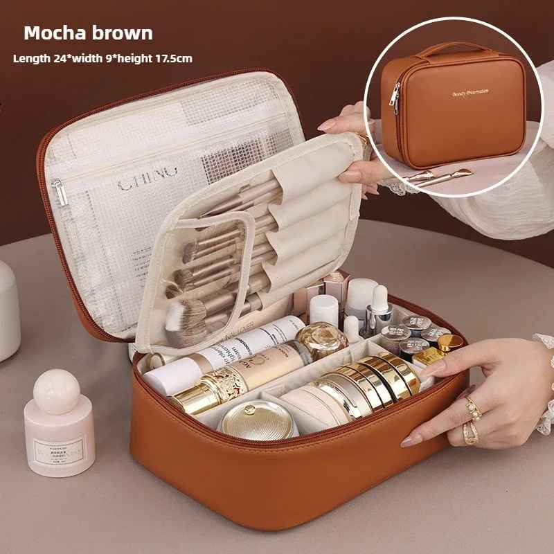 Large Capacity Travel Makeup Bag – Portable Cosmetic & Toiletry Organizer-Makeup Bags-Blushia