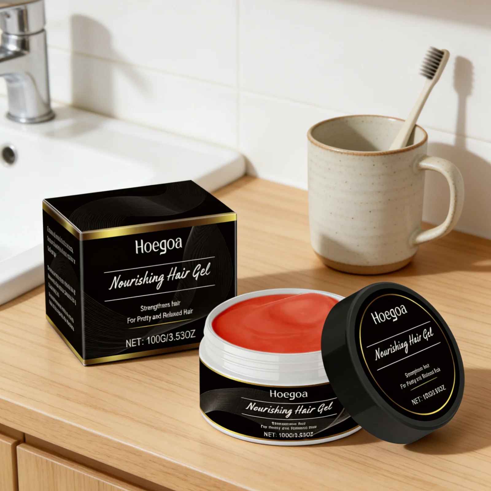 Hoegoa Nourishing Hair Gel for Men Women Edge Control Damage Repair Anti Frizz-Hair Styling-Blushia