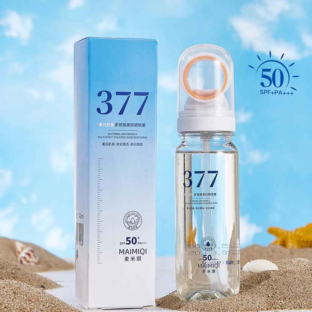 377 Sunscreen Spray SPF50+ Anti-aging Anti Wrinkle Moisturizing Whitening Sunscreen Spray Facial Body Neck Skin Care Spray-Sun Protection-Blushia