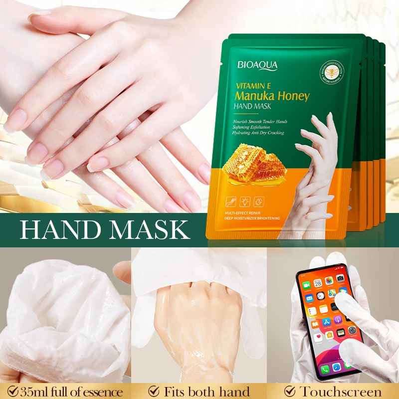 5pcs Vitamin E Hand Mask with Manuka Honey – Nourishing & Hydrating Care-Hand Mask-Blushia