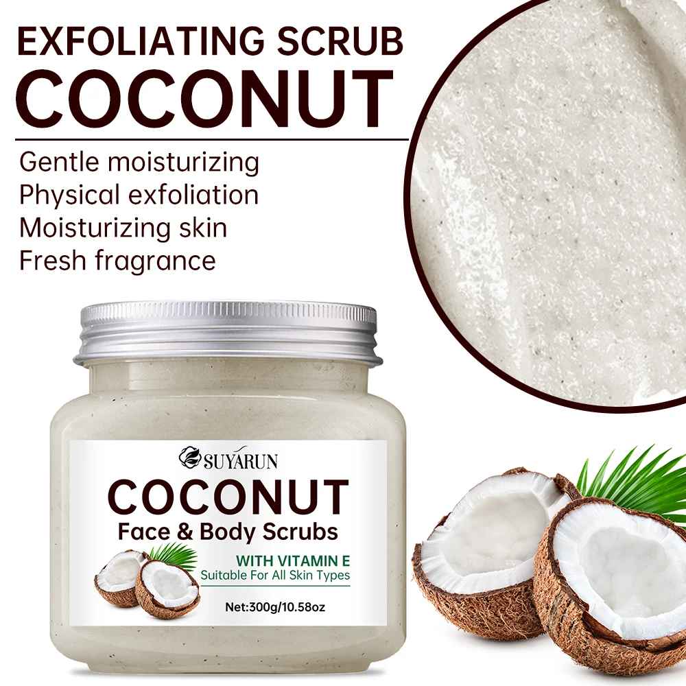 SUYARUN Organic Coconut Sugar Body Scrub Exfoliating & Moisturizing - Natural Spa Care-Body Scrub-Blushia