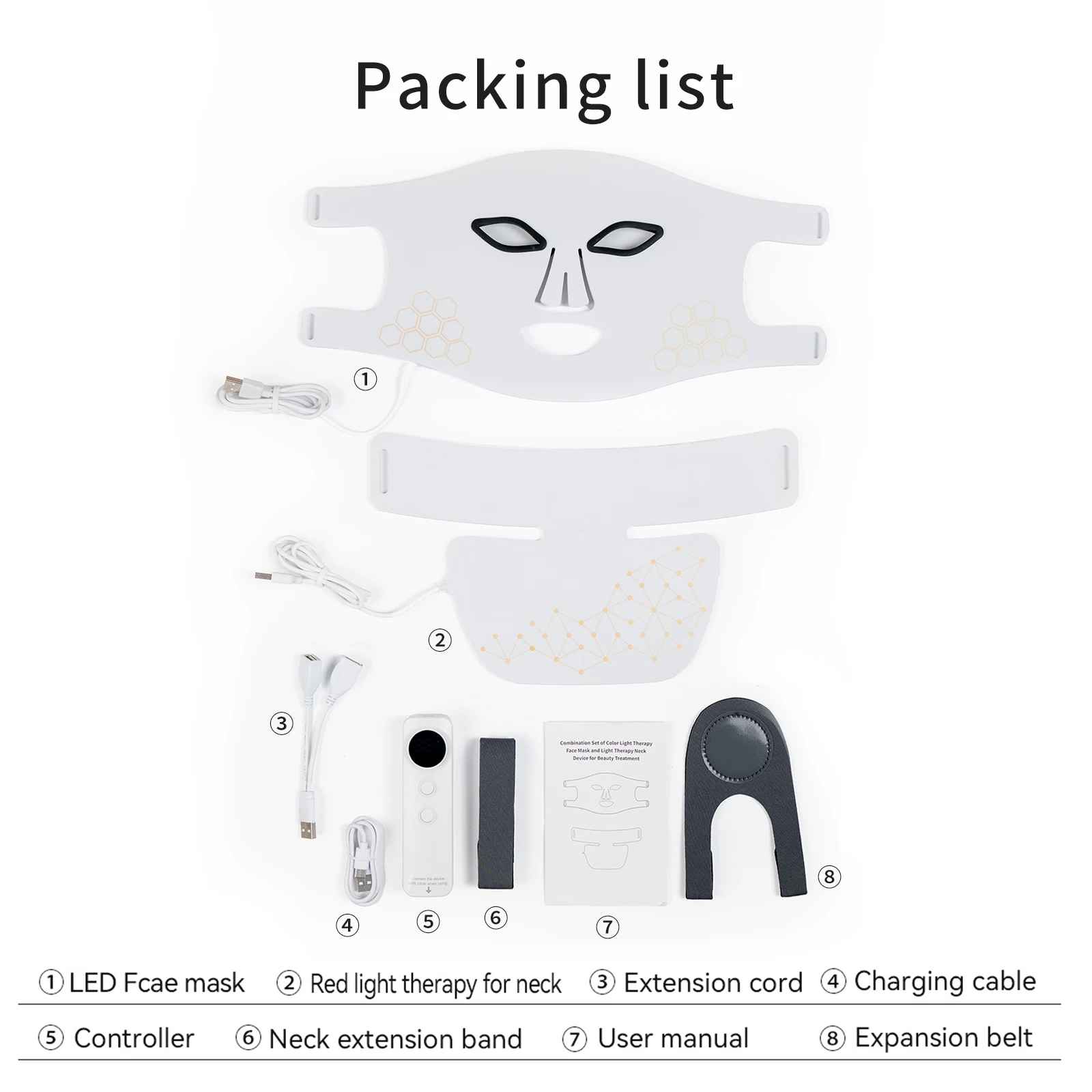Rechargeable LED Face & Neck Mask – Red Light Therapy & Infrared Skin Rejuvenation Device for Anti-Ageing & Glowing Skin-Face & Neck Mask Device-Blushia