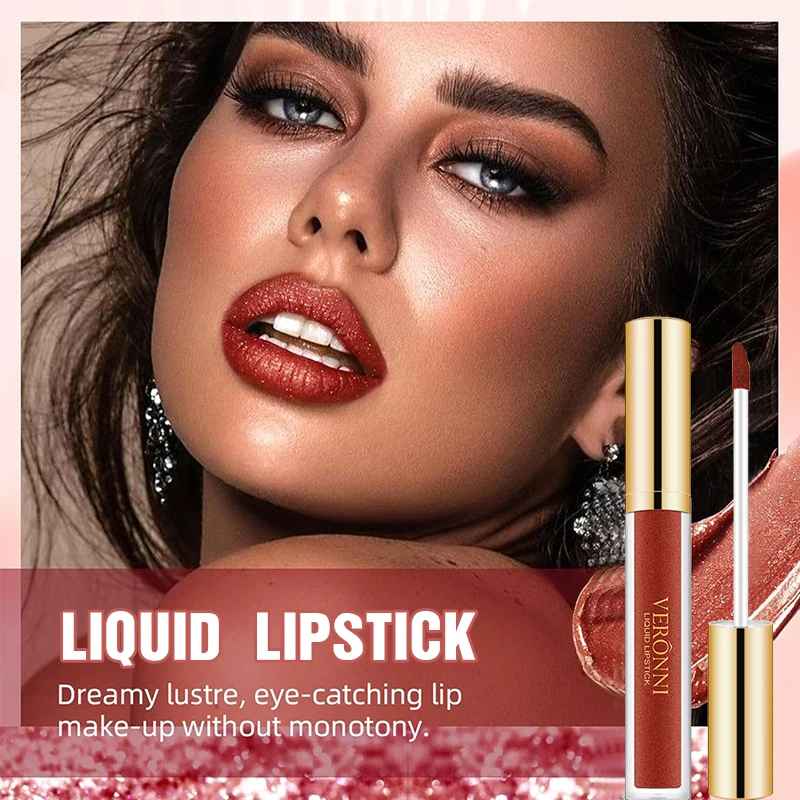 Glitter Liquid Lipstick – Shimmer Pearlescent Waterproof Long-Lasting Gloss-Glitter Lip Gloss-Blushia