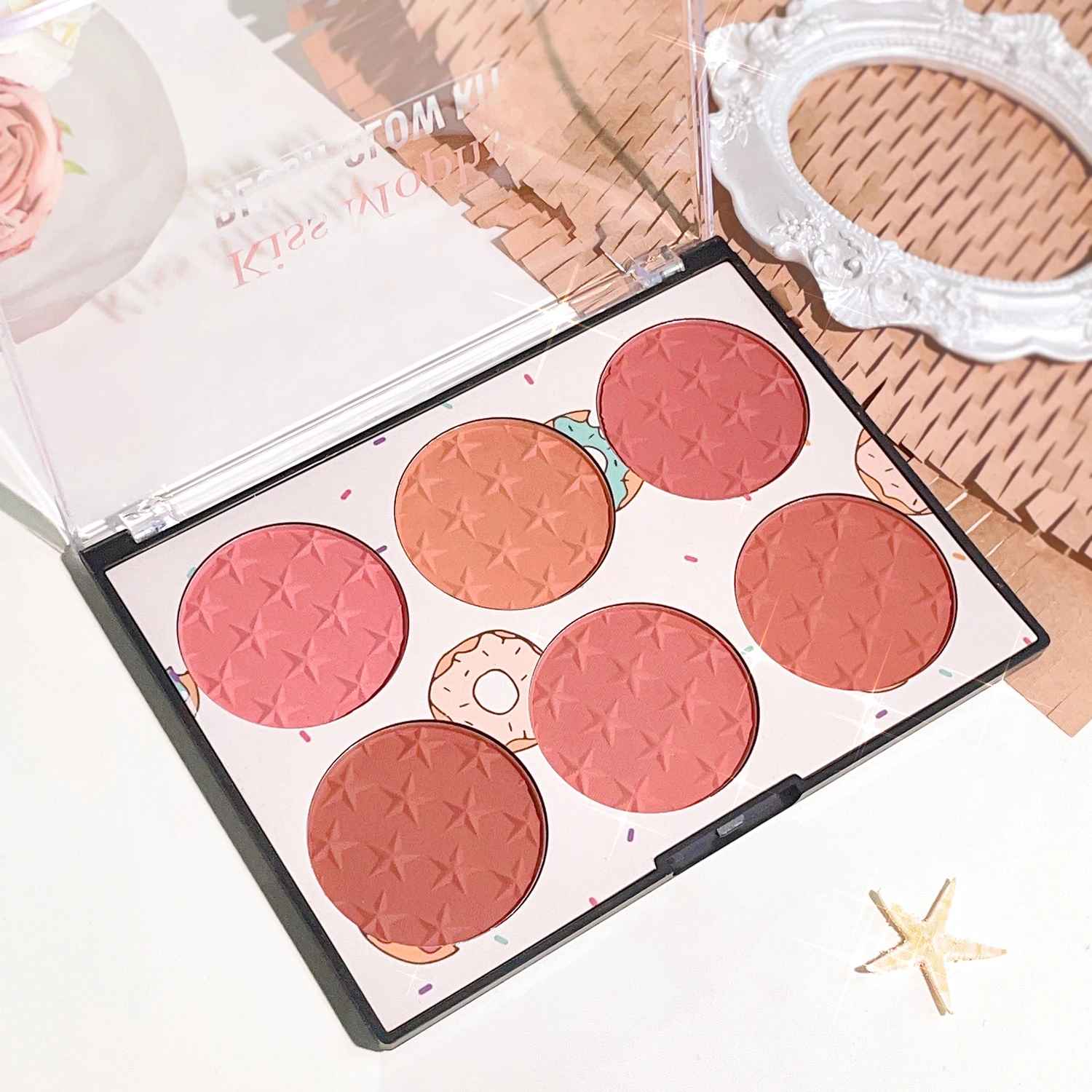 6-Color Blush Palette – Matte & Shimmer Natural Face Blusher-Blush-Blushia
