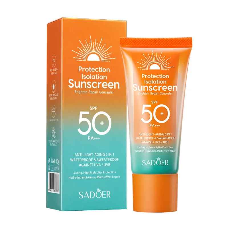 SADOER SPF 50+ Sunscreen For Face Protector Solar Skincare Dual Tube Multi Effect PA+++ Facial Sunscreen Solar Blocker-Sun Protection-Blushia