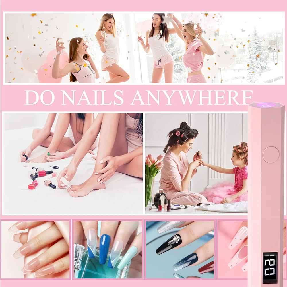 Portable UV LED Nail Lamp – Handheld Gel Polish Nail Dryer & Curing Lamp-Hand & Foot Accessories-Blushia