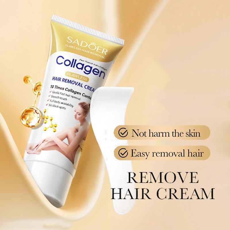 SADOER Collagen Ossein Hair Removal Cream Non Irritating Quick Whole Body Axillary Armpit Arm Leg Privates Hair Remover Creams-Shaving-Blushia