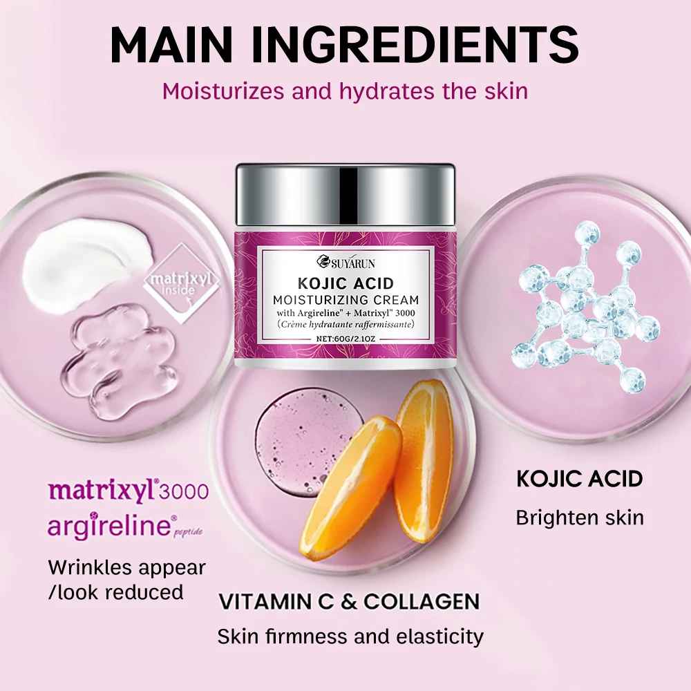 Vitamin C & Kojic Acid Face Cream – Brightening Anti-Ageing Moisturiser with Collagen-Whitening Cream-Blushia