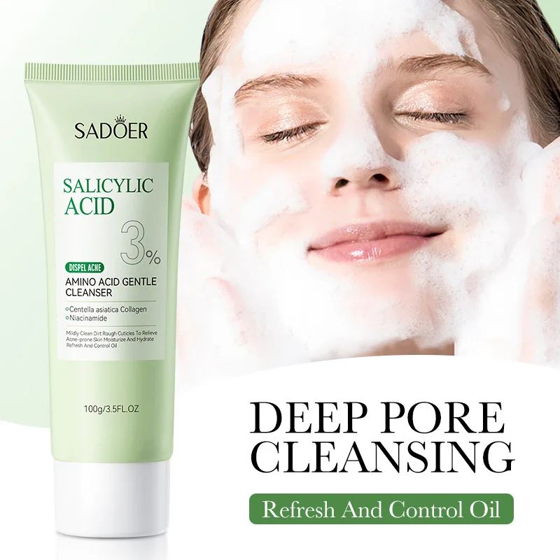 SADOER Salicylic Acid Facial Cleanser – Deep Cleansing & Hydrating Face Wash-Cleanser-Blushia