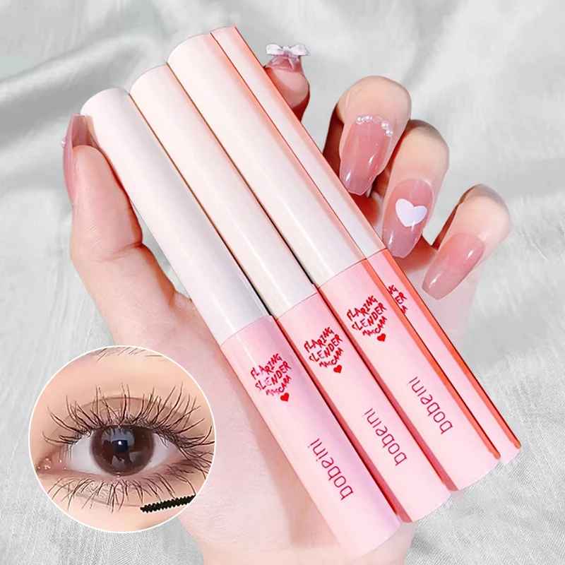 Ultra-Fine Brush Mascara Makeup Silk Fiber Lengthens Eyelashes Waterproof Fast Dry Matte Brown Black Curling Mascara Comestics-Mascara-Blushia