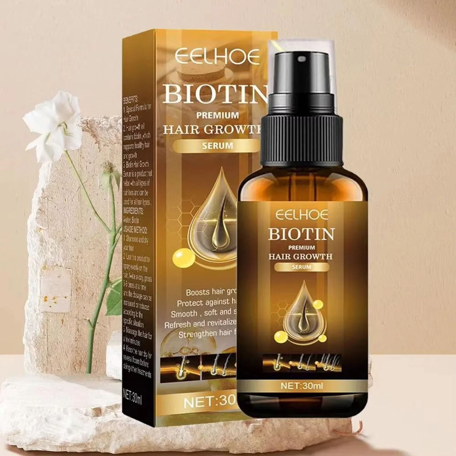 Biotin Fast Hair Growth Products Anti Hair Loss Serum Spray Prevent Baldness Treatment Scalp Beard Beauty Hair Care Product-Hair Serum-Blushia