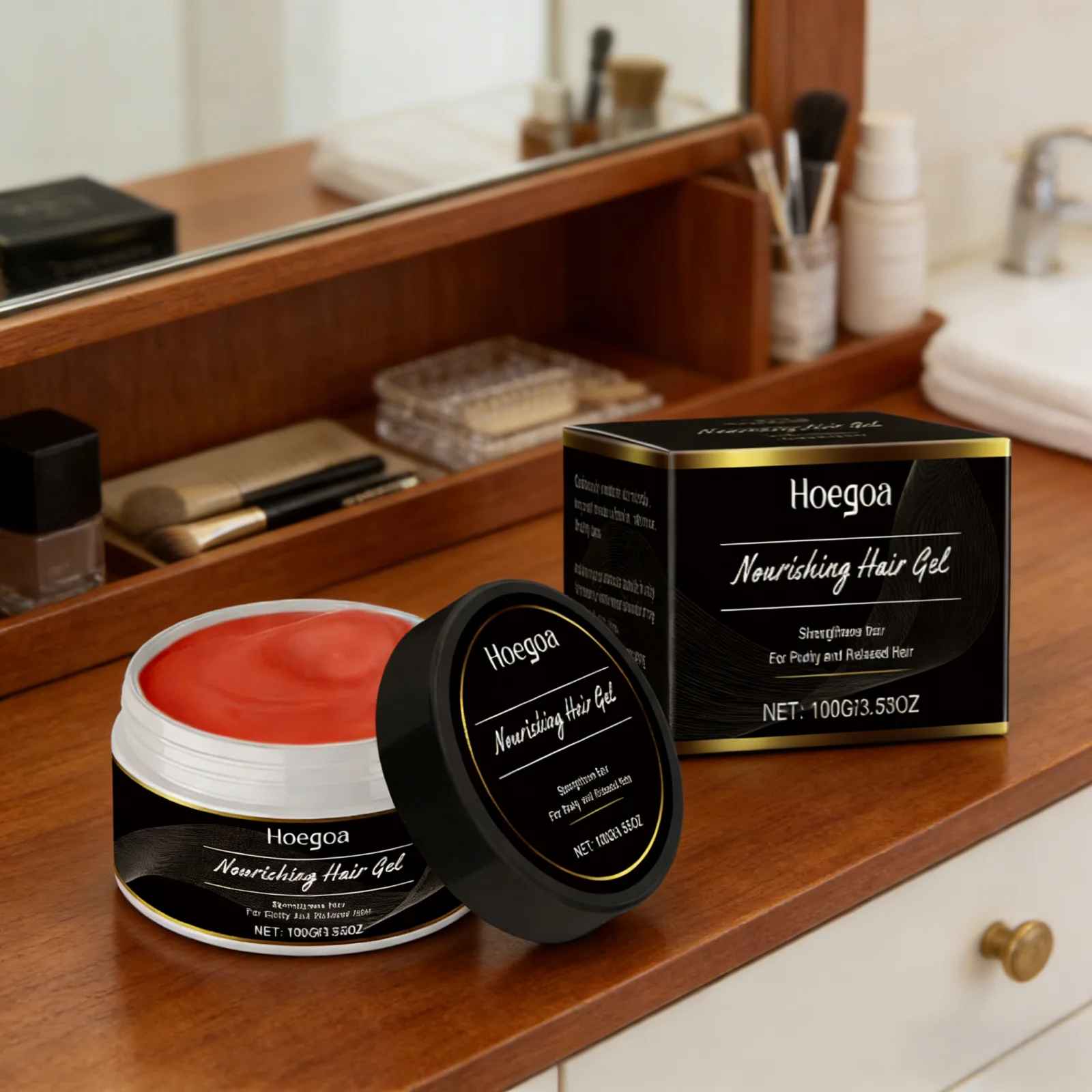 Hoegoa Nourishing Hair Gel for Men Women Edge Control Damage Repair Anti Frizz-Hair Styling-Blushia