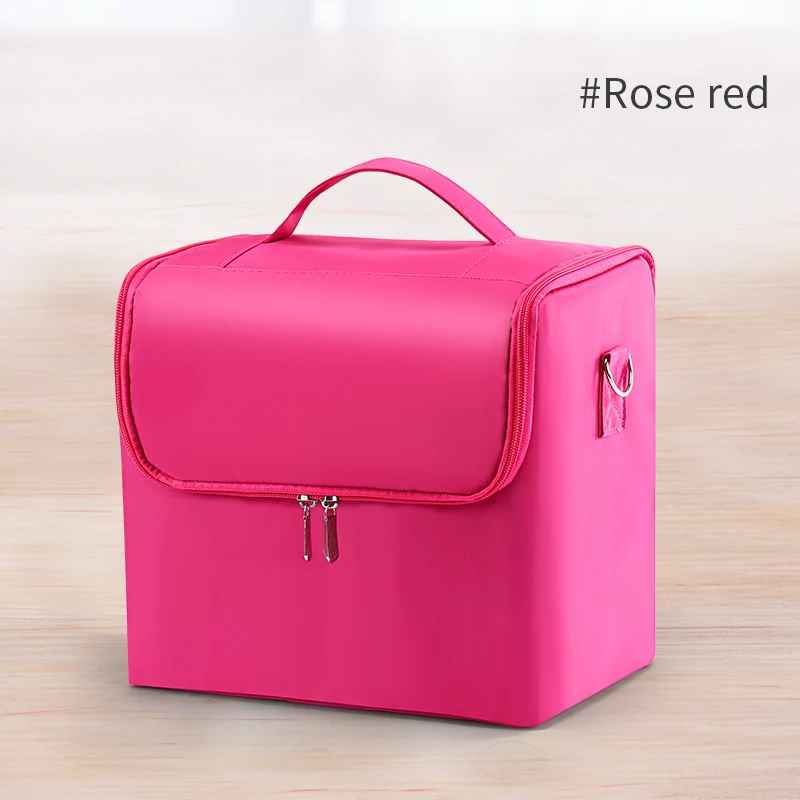 Large 4-Tier Makeup Train Case – Travel Cosmetic & Nail Organizer Box-Makeup Bags-Blushia