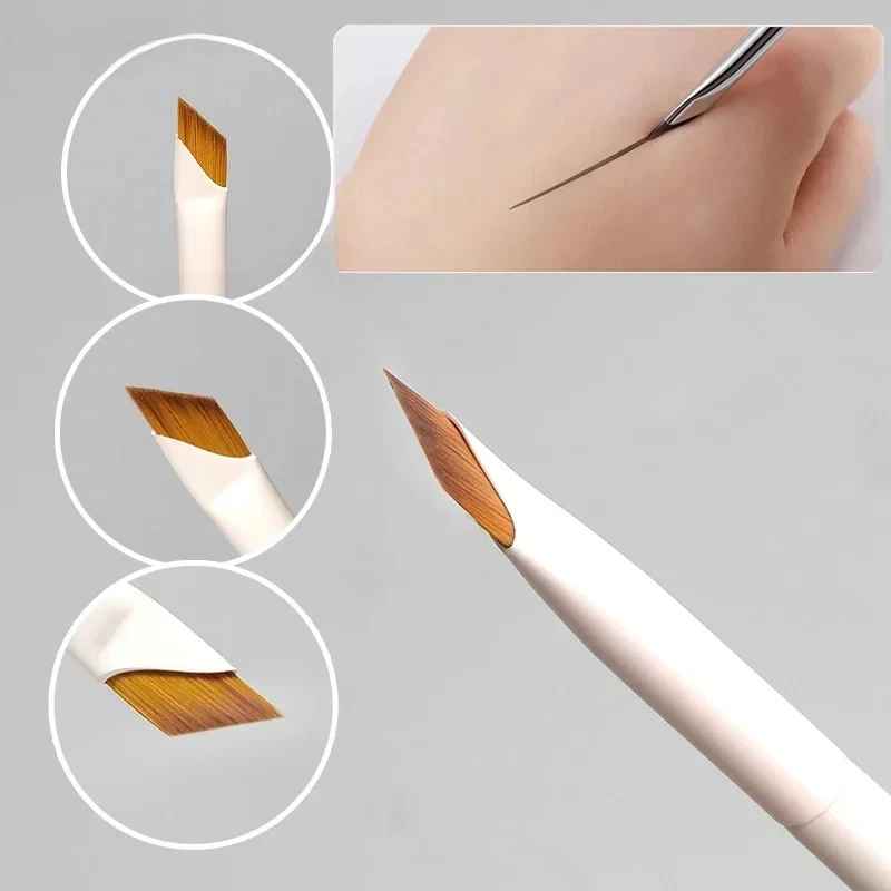 Upgrade Blade Eyeliner Brush Ultra Thin Fine Angle Flat Eyebrow Brush Under The Eye Makeup Brushes Precise Detail Brush white-Makeup Brushes-Blushia