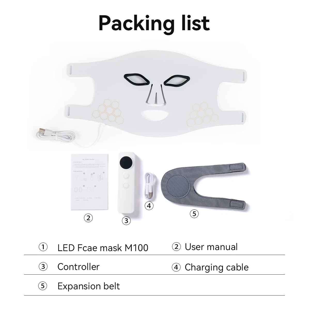 Rechargeable LED Face & Neck Mask – Red Light Therapy & Infrared Skin Rejuvenation Device for Anti-Ageing & Glowing Skin-Face & Neck Mask Device-Blushia
