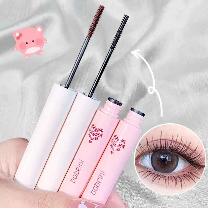 Ultra-Fine Brush Mascara Makeup Silk Fiber Lengthens Eyelashes Waterproof Fast Dry Matte Brown Black Curling Mascara Comestics-Mascara-Blushia