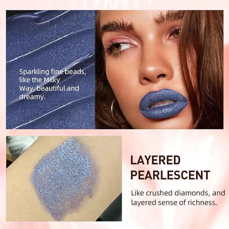 Glitter Liquid Lipstick – Shimmer Pearlescent Waterproof Long-Lasting Gloss-Glitter Lip Gloss-Blushia