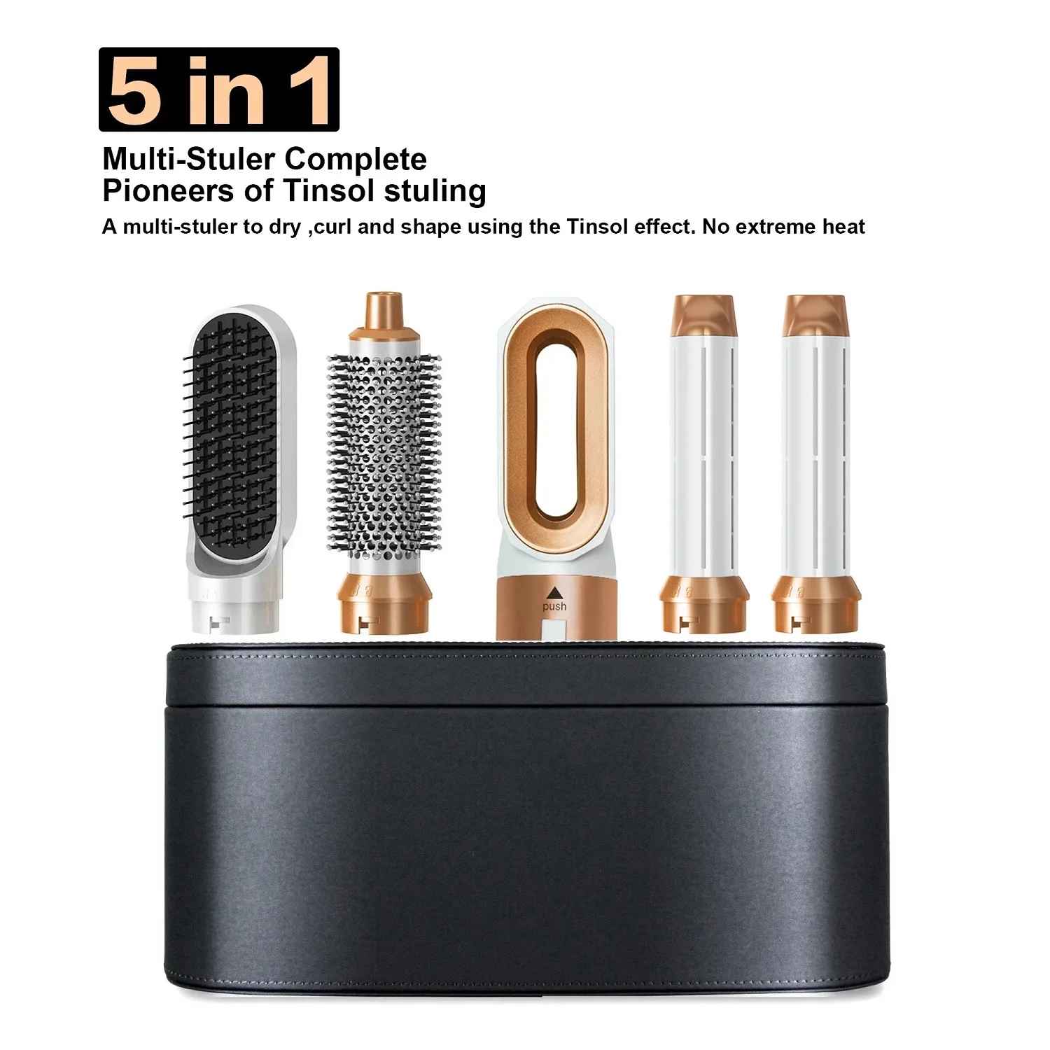 5-in-1 Hot Air Hair Styler Dryer Brush – Curling, Straightening & Volumising Hair Styling Tool-Hair Dryer, Curler, & Straightener-Blushia