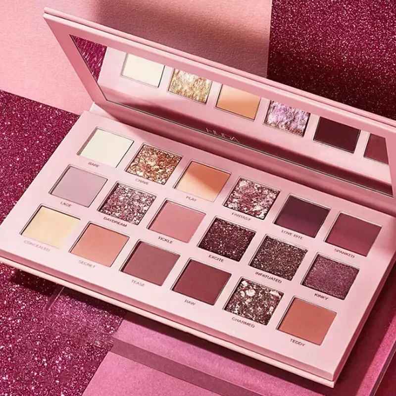 18-Color Glitter Eyeshadow Palette – Matte & Shimmer Nude Shades with Mirror-Eyeshadow-Blushia