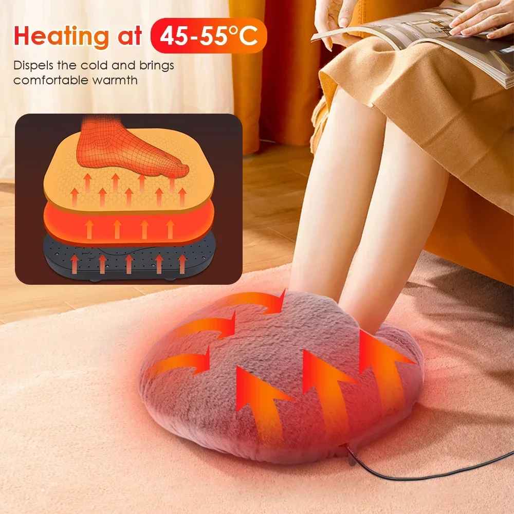 Electric Foot Warmer – Soft Velvet Heating Pad for Winter Home Use-Foot Heater for Relaxation-Blushia