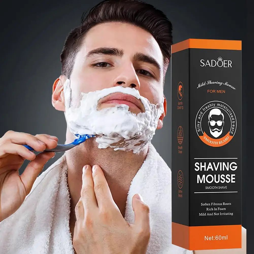 SADOER Men's Shaving Mousse Soft Beard Shaving Foam For Refreshing Man Moisturizing Soften Fibrous Roots Not Irritating-Shaving-Blushia