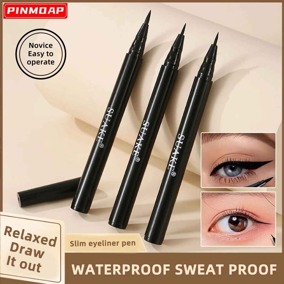 Fast-Drying Liquid Eyeliner Pen – Waterproof Smudge-Proof Black-Eyeliner-Blushia