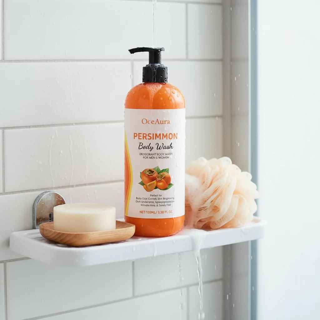 OceAura Persimmon Body Wash Moisturizing Skin Cleaning Smooth Soft Body Odor Remover-Body Wash-Blushia