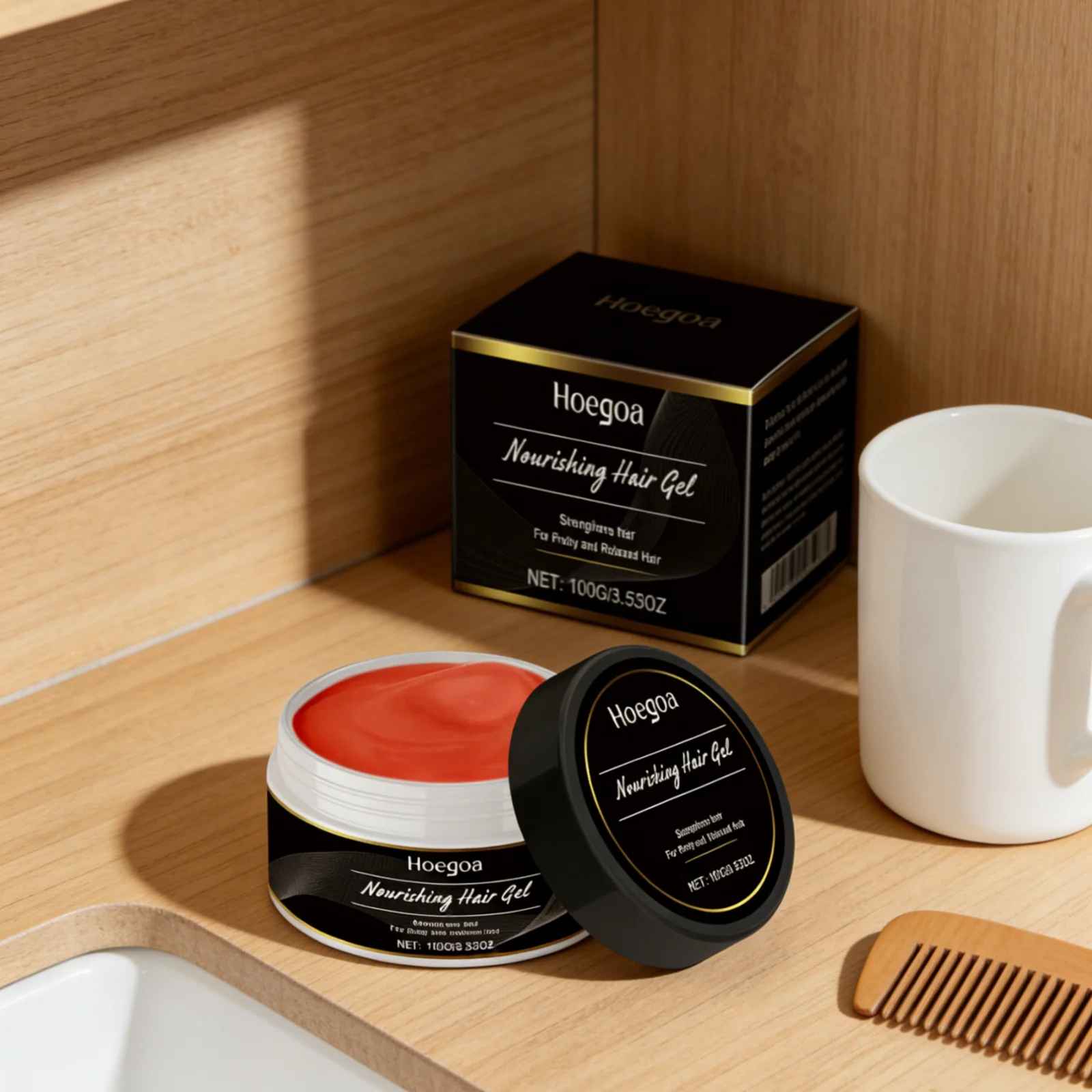 Hoegoa Nourishing Hair Gel for Men Women Edge Control Damage Repair Anti Frizz-Hair Styling-Blushia