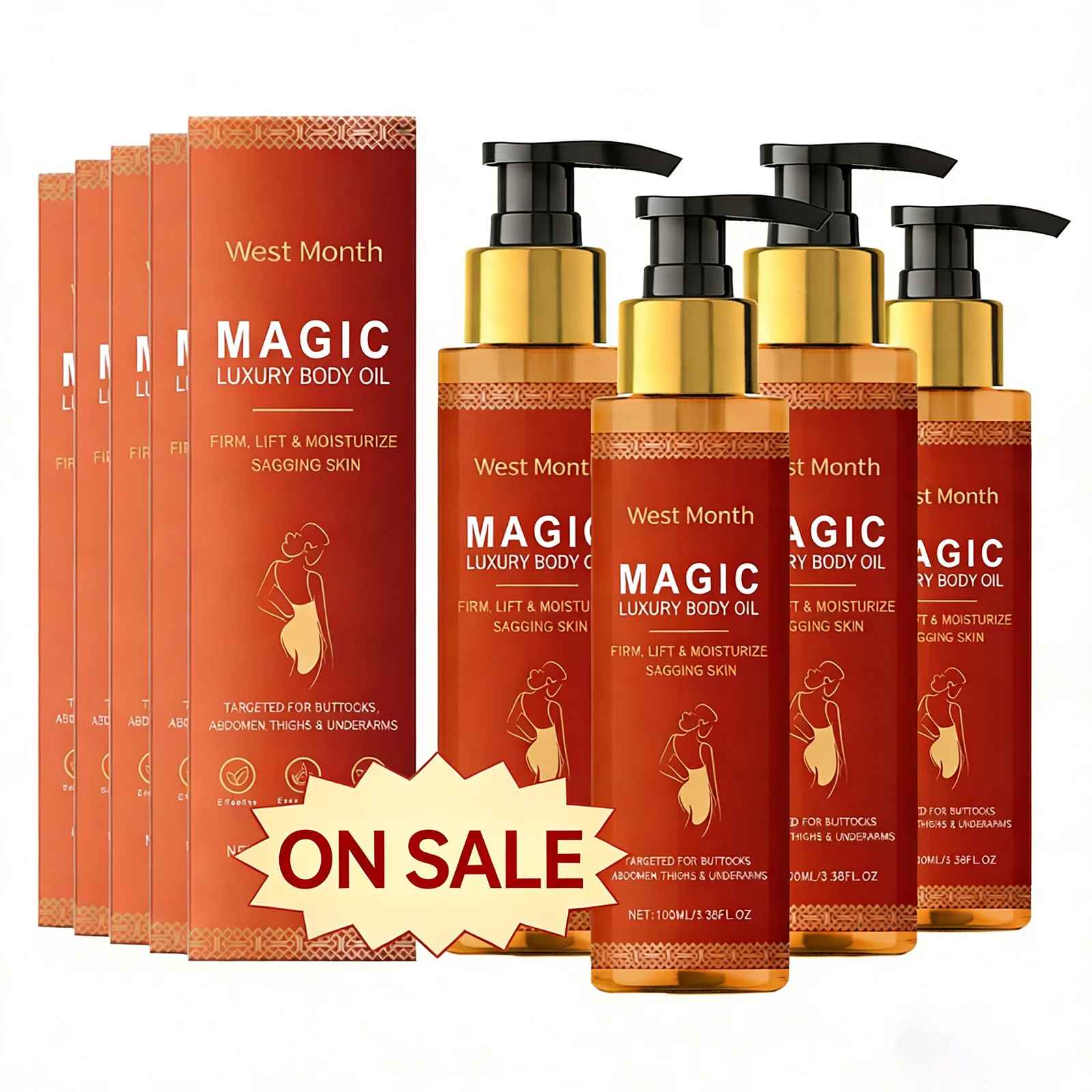 West Month Magic Luxury Body Tightening Oil Deeply Moisturizing Dry Skin Sagging-Body Oil-Blushia
