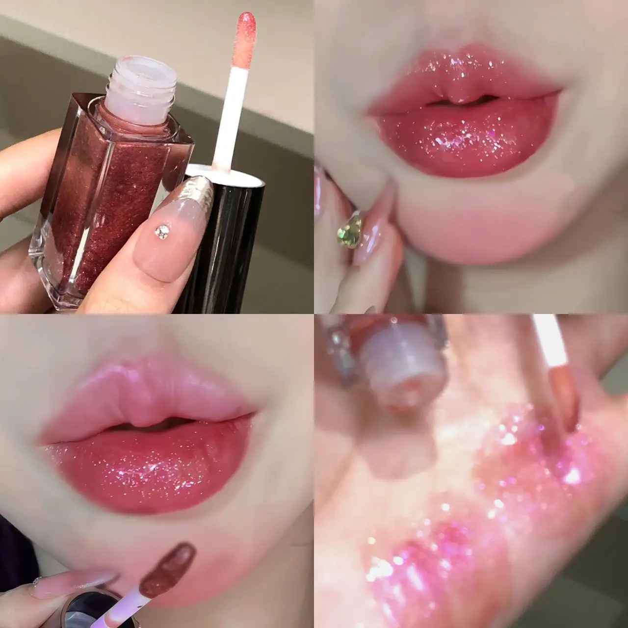 Starlight Radiant Lip Gloss – Pearlescent Shimmer Hydrating Non-Sticky-Glitter Lip Gloss-Blushia