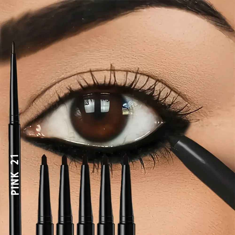 5-Pack Waterproof Eyeliner Pencil – Long-Lasting Smudge-Proof Black Liner-Eyeliner-Blushia