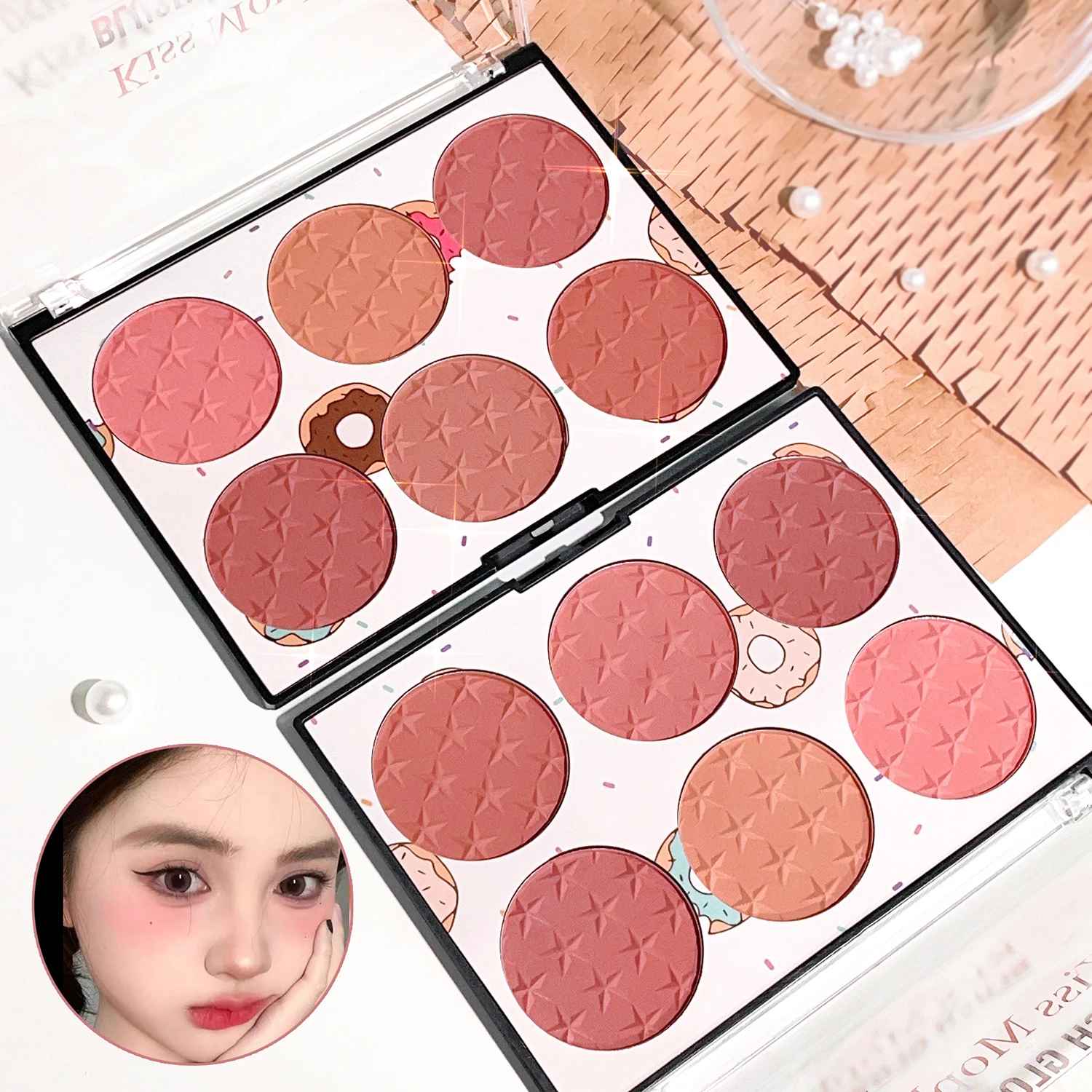 6-Color Blush Palette – Matte & Shimmer Natural Face Blusher-Blush-Blushia