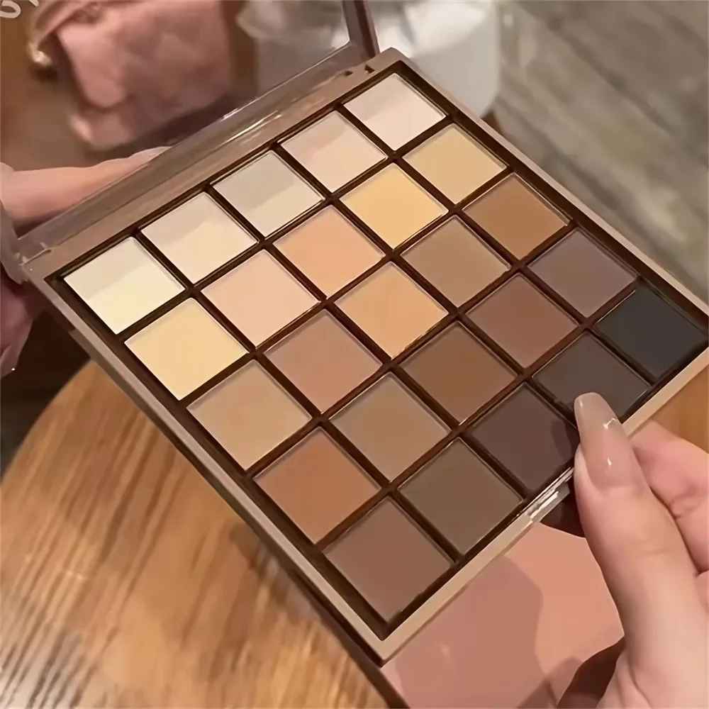 25-Color Eyeshadow Palette – Matte & Shimmer Brown Nude Shades-Eyeshadow-Blushia