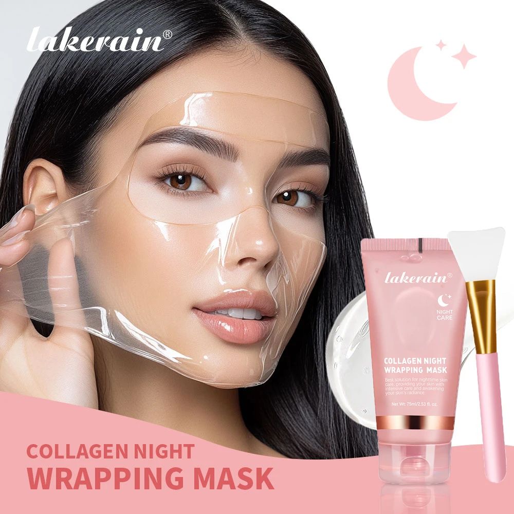 Collagen Wrapping Face Mask & Brush Set – Hydrating Brightening Glow Care-Face Mask-Blushia