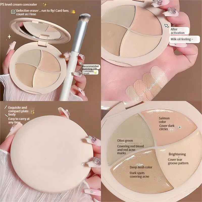 4-Color Concealer Palette – Dark Circles & Spot Correcting Face Concealer-Concealer-Blushia