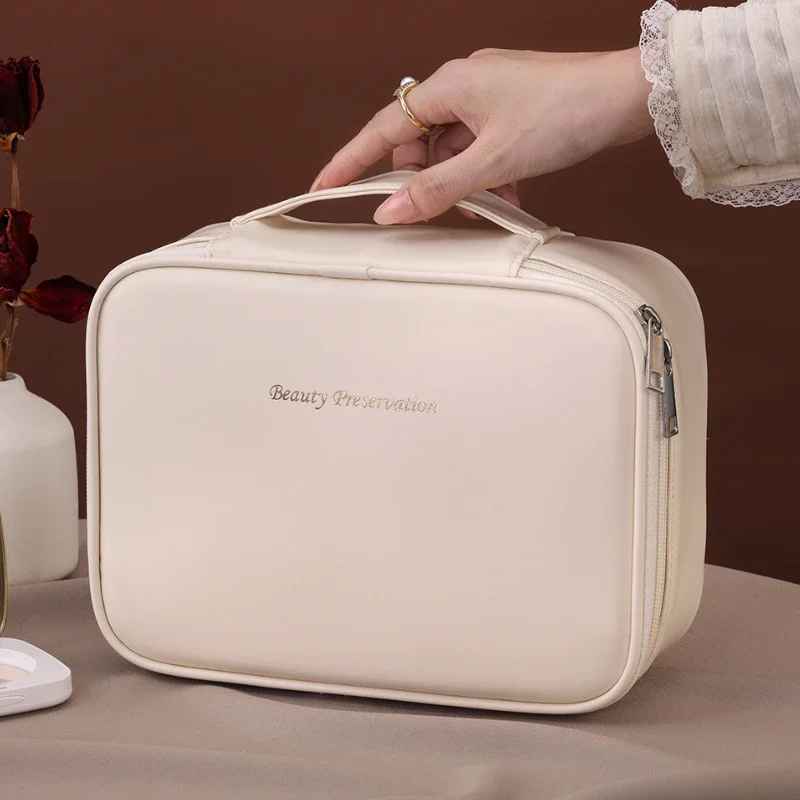 Large Capacity Travel Makeup Bag – Portable Cosmetic & Toiletry Organizer-Makeup Bags-Blushia