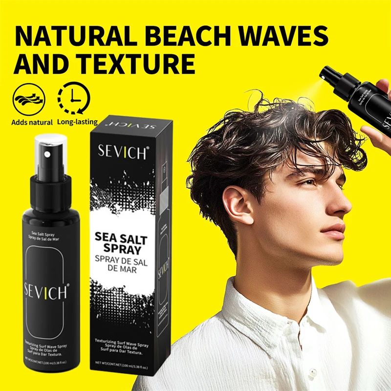 100ml Natural Sea Salt Spray for Men Salt Water Hair Mist Hair Volumizing Thickness Wave Curls Seasalt Hair Spray Styling Mist-Hair Styling-Blushia