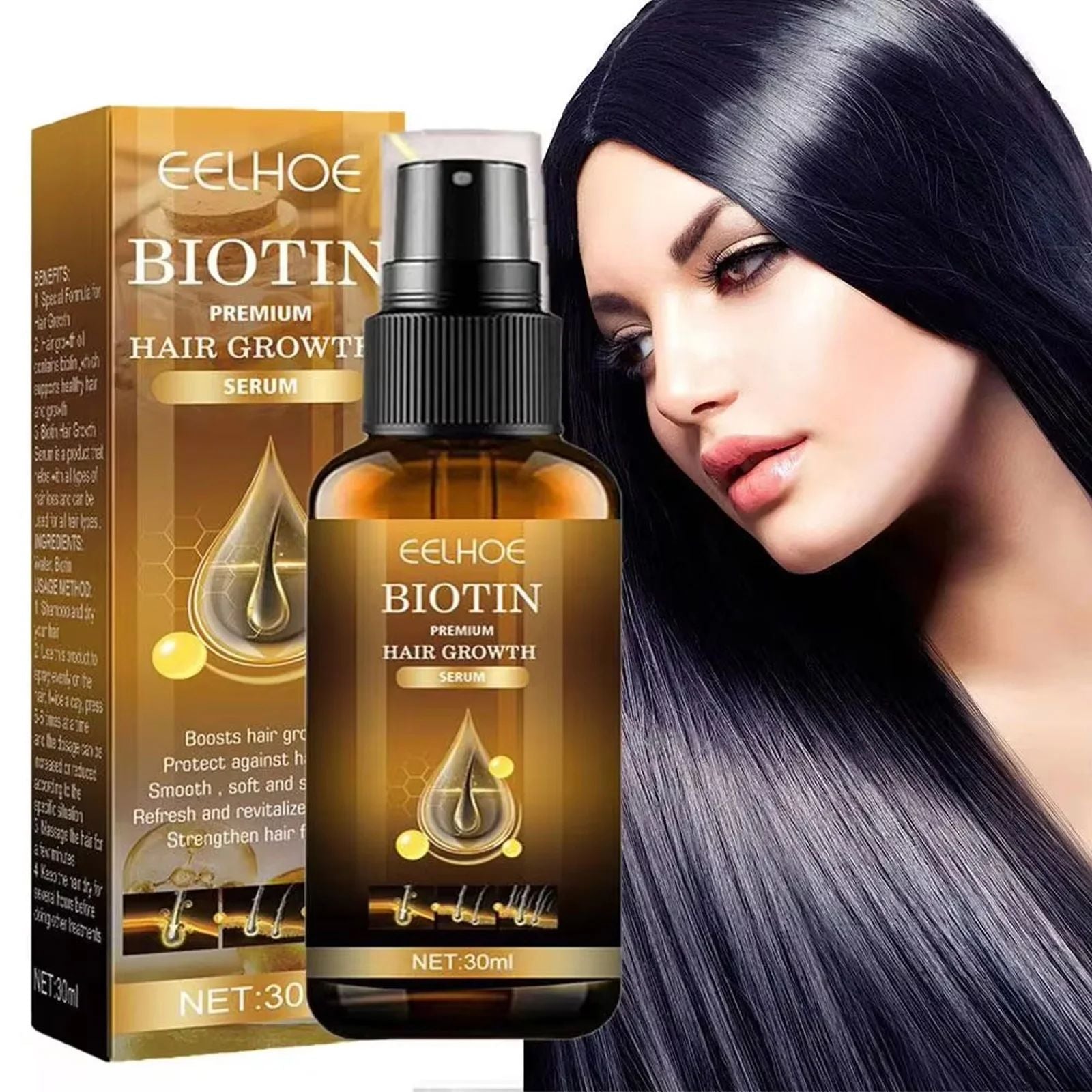 Biotin Fast Hair Growth Products Anti Hair Loss Serum Spray Prevent Baldness Treatment Scalp Beard Beauty Hair Care Product-Hair Serum-Blushia
