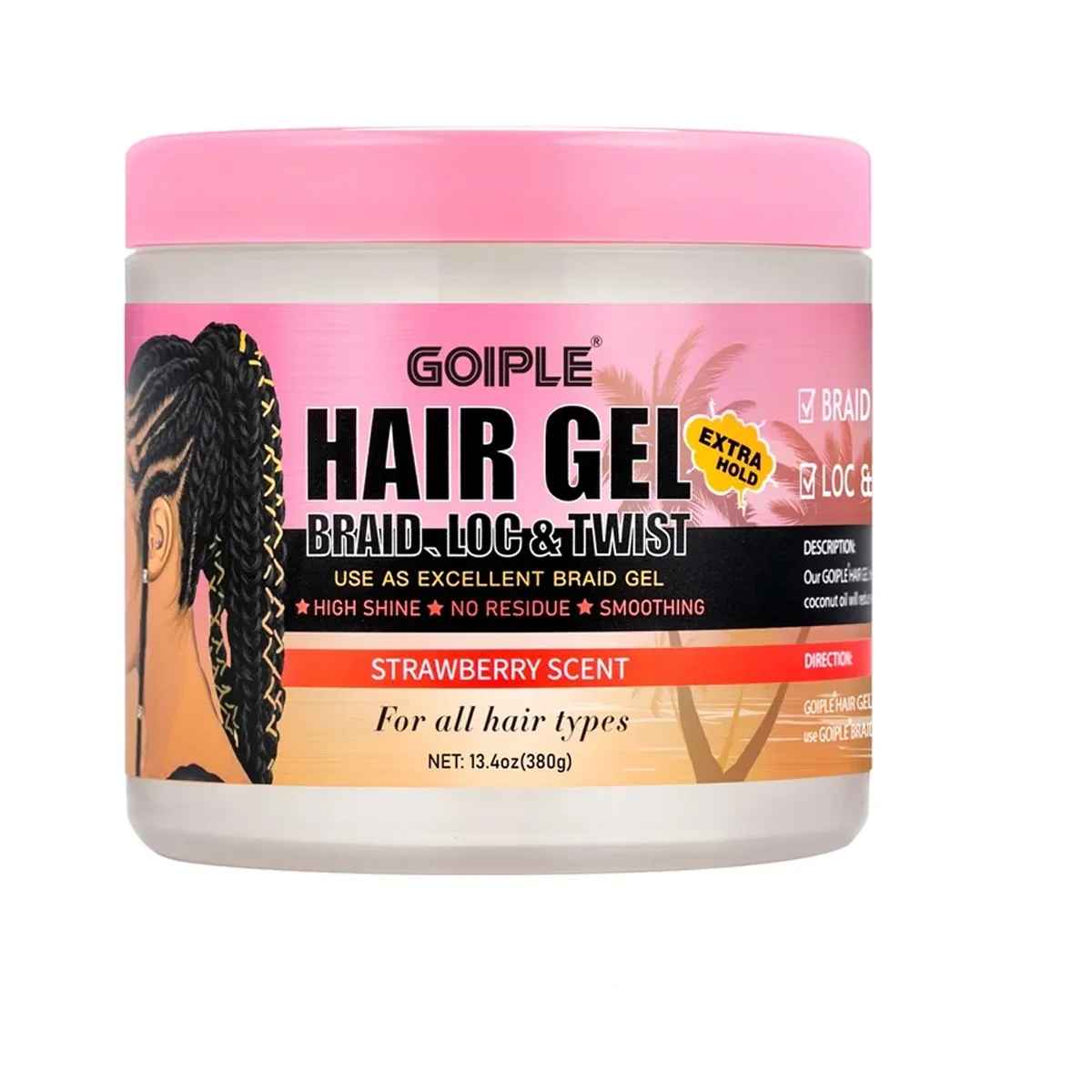 GOIPLE Strawberry Scent Hair Styling Gel High Shine Smooth Braid Twist Strong Hold-Hair Styling-Blushia
