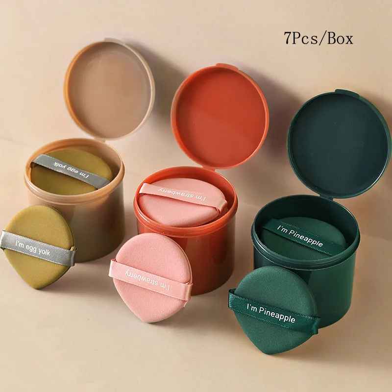 7-Piece Strawberry Makeup Puff Set – Soft Double-Sided Powder & Foundation Sponges-Makeup Sponges-Blushia