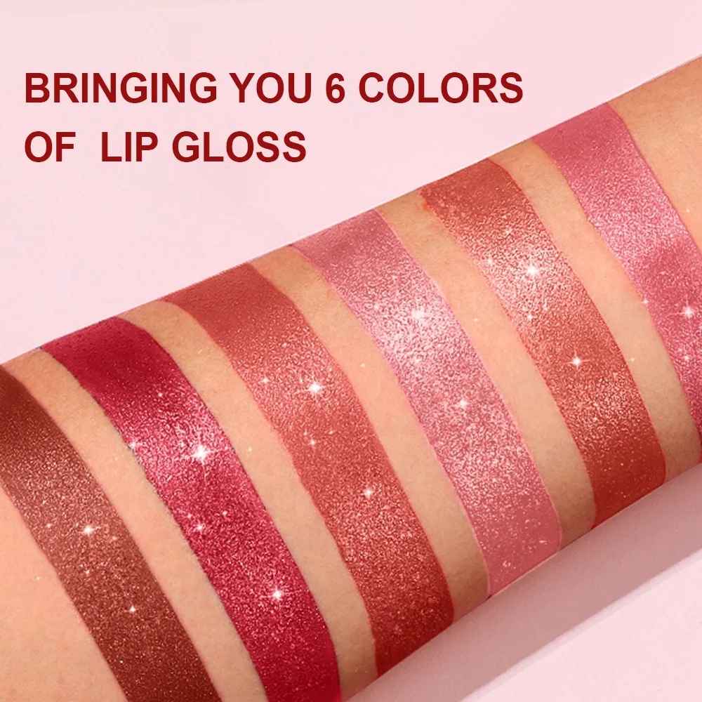 Nude Pink Glitter Lipstick – Metallic Shimmer Long-Lasting Waterproof Gloss-Lipstick-Blushia