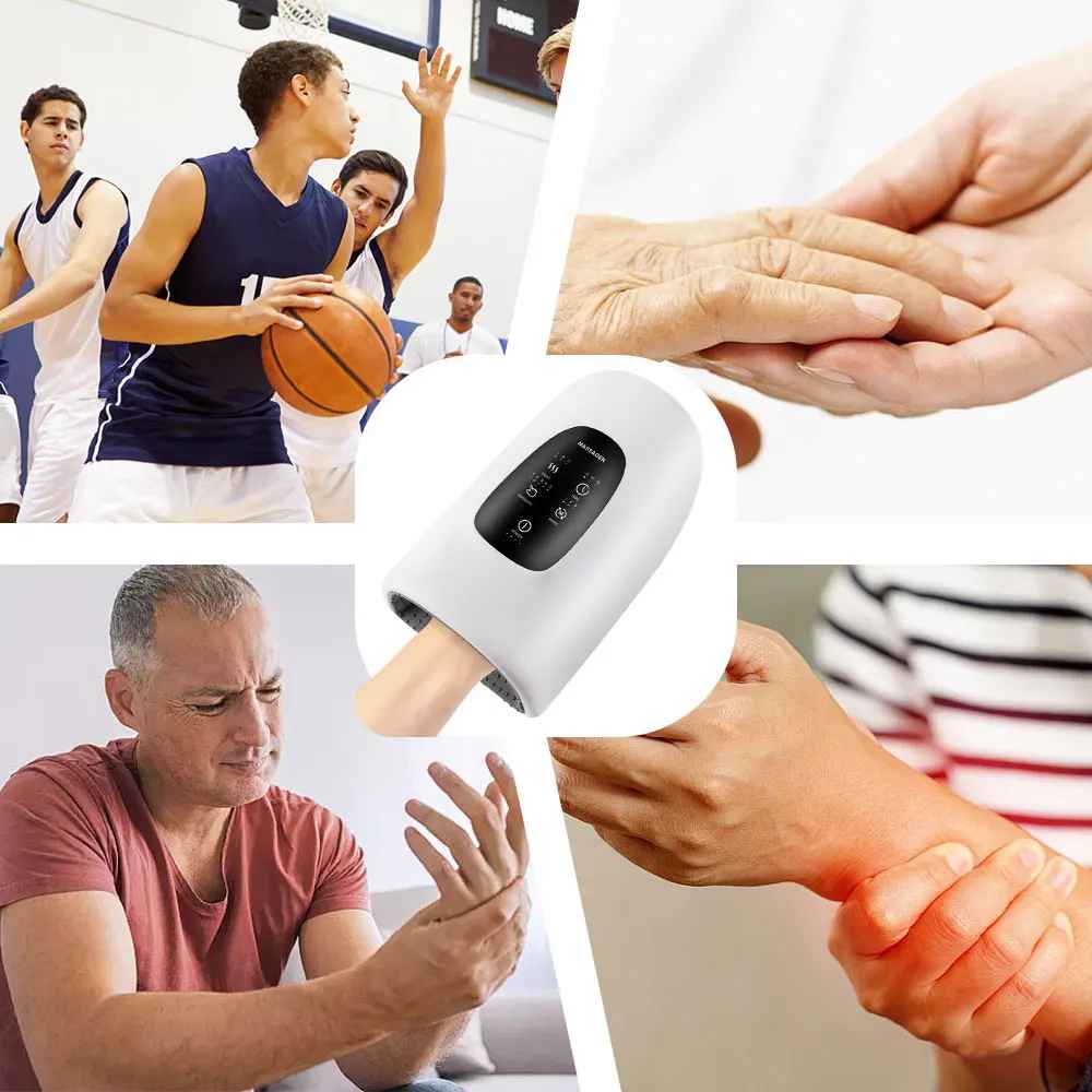 Air Compression Hand Massager with Hot Compress – Palm & Finger Pain Relief-Hand & Foot Accessories-Blushia